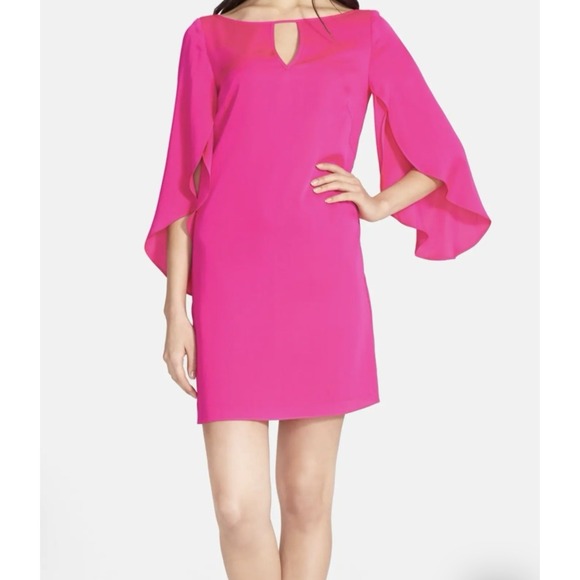 Milly Dresses & Skirts - Milly Pink Butterfly Sleeve Stretch Silk Dress 4